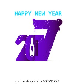 Abstract poster. New year 2017 in white background.