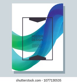 Abstract poster with overflow with the blend. Bright fluorescent color, fashionable modern design