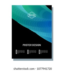 Abstract poster with overflow with the blend. Bright fluorescent color, fashionable modern design