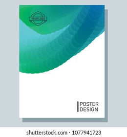 Abstract poster with overflow with the blend. Bright fluorescent color, fashionable modern design