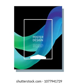 Abstract poster with overflow with the blend. Bright fluorescent color, fashionable modern design
