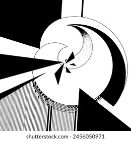 Abstract poster in retro space design. Future art background in y2k style for banners. Vintage poster with abstract futuristic patterns with halftone gradient and noise texture, vector illustration