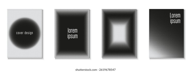 Abstract Poster Set. Color Art With Memphis Elements. Dynamic Design For Hipster Folder. Business White And Black  Flyer. Black Line Texture. Graphic Pattern. White Abstract Poster