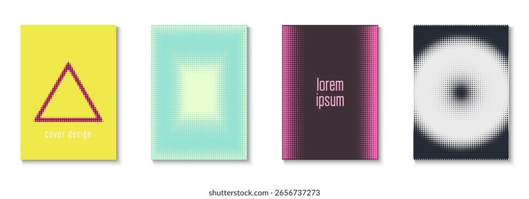 Conjunto de cartazes abstratos. Conceito De Verão Com Arte Mínima. Brochura Minimalista Em 2d Quadro. Ponto Flyer. Textura comercial minimalista. Padrão Gráfico Geométrico. Cartaz de resumo da moda