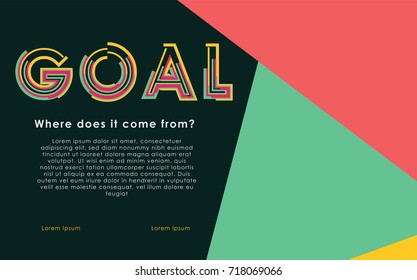 Abstract poster with stylish goal typography