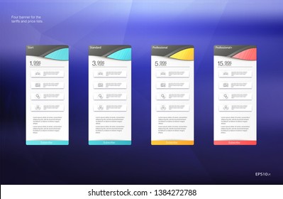 Abstract poster with tariff. Web banner template. Vector concept. Presentation template. Vector holiday poster. Pricing tag label template isolated.