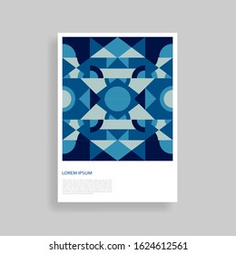 Abstract poster template with blue shapes. - Vector.
