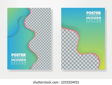 Abstract Poster Template. Brochure and letterhead template design for business. Company identity brochure template collection. Business presentation vector vertical orientation front page mock up set.