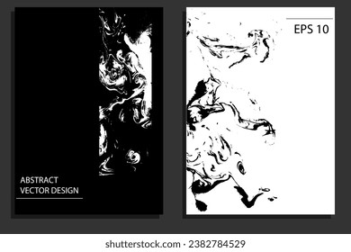 Abstract poster template, marble ink texture