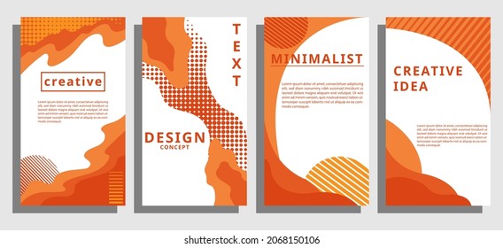 Abstract poster template with overlapping wavy shapes on white background. halftone shapes, abstract design concepts good for posters, banners, flyers and social media