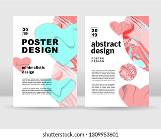 Abstract poster template. Paper hearts concept. It can be used in print and web