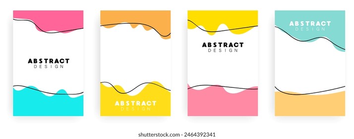 Abstract poster template with wave shapes. Creative banners mockup