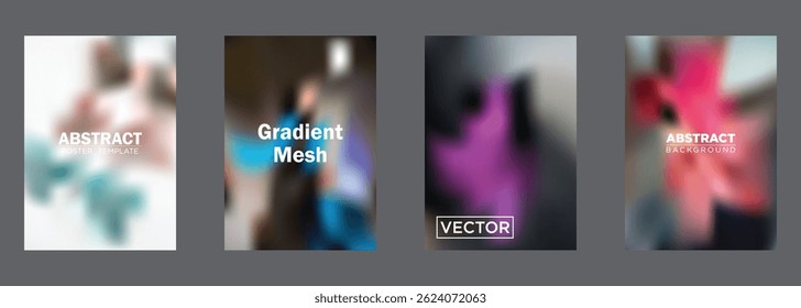 Abstract Poster Templates Gradient Mesh Background Designs
