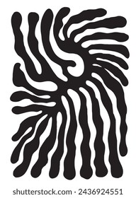Cartel abstracto con hoja tropical. Moderno estilo minimalista Matisse de moda. Conjunto de póster contemporáneo. Forma orgánica, decoración de pared dibujada a mano. Ilustración de vector	