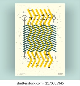 Abstract poster. Vector trendy illustrations of geometric shapes. Memphis and Bauhaus style designs. Modern painting for interior.