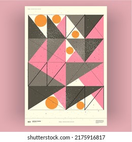 Abstract poster. Vector trendy illustrations of geometric shapes. Memphis and Bauhaus style designs. Modern painting for interior.