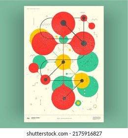 Abstract poster. Vector trendy illustrations of geometric shapes. Memphis and Bauhaus style designs. Modern painting for interior.
