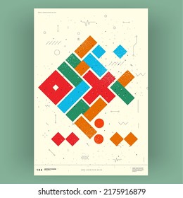 Afiche abstracto. Ilustraciones de moda vectorial de formas geométricas. Diseños de estilo Memphis y Bauhaus. La pintura moderna para el interior.