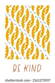 Abstract poster with vintage groovy daisy leaf. Retro floral vector postcard design, stationery, covers. 60s, 70s, 80s style