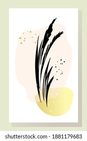 Abstract poster wall art collage. Modern Art. abstract elements, ink stroke, cut from paper shapes. Illustration for printing postcards, covers, social networks