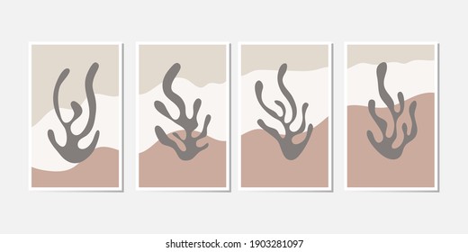 Abstraktes Poster, Tapete Art Vektordesign. Moderne minimalistische organische Formen, grafische Vektorgrafik