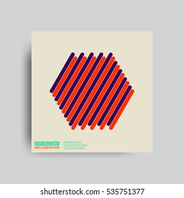 Abstract Posters. Backgrounds in Retro Swiss Flat Style. Isolated Figure, Geometric Shape.