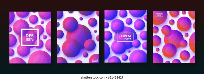 Abstract posters with bubbles. Backrop with futuristic circles.