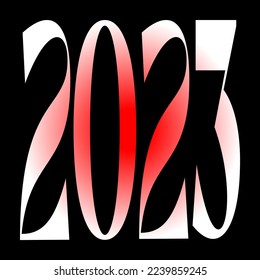 Abstract Posters Design 2023. Vertical brutalist new year template. Modern placard. Minimal vector illustration with typography logo. Minimalistic modern background for cover, banner and card