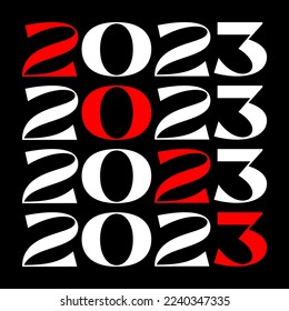 Abstract Posters Design 2023. Vertical brutalist new year template. Modern placard. Minimal vector illustration with typography logo. Minimalistic modern background for cover, banner and card