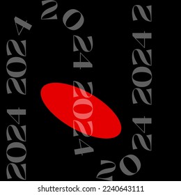 Abstrakte Posters Design 2024.  Brutalistische Vorlage für das neue Jahr. Moderner Platz. Minimale Vektorgrafik mit Typografie-Logo. Minimalistischer, moderner Hintergrund für Cover, Banner und Karten