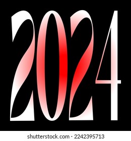 Abstract Posters Design 2024.  Brutalist new year template. Modern placard. Minimal vector illustration with typography logo. Minimalistic modern background for cover, banner and card