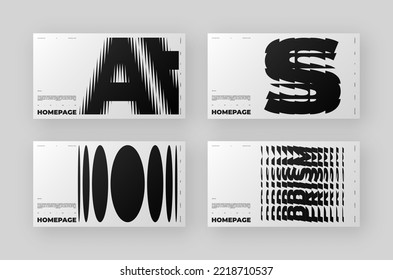 Abstract Posters Design kit. Vertical A4 format. Modern placard collection. Refraction and Distortion Glass Effect. Minimal vector illustration.
