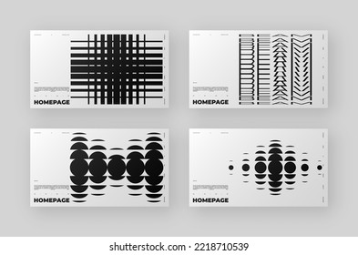 Abstract Posters Design kit. Vertical A4 format. Modern placard collection. Refraction and Distortion Glass Effect. Minimal vector illustration.