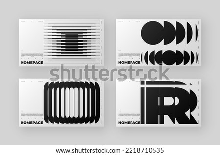 Abstract Posters Design kit. Vertical A4 format. Modern placard collection. Refraction and Distortion Glass Effect. Minimal vector illustration.