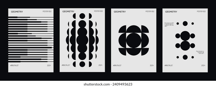 Abstract Posters Design. Modern placard collection. Refraction and Distortion Glass Effect. Minimal vector illustration.