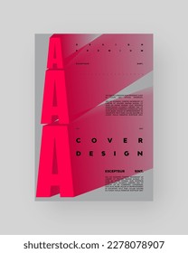 Abstract Posters Design. Vertical A4 format. Modern placard. Strict and discreet brochure. Red letter, 3D type composition.