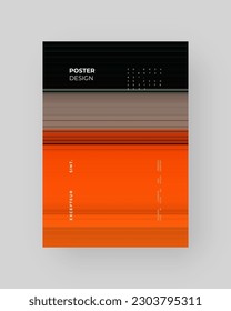 Abstract Posters Design. Vertical A4 format. Modern placard. Strict and discreet brochure. Stretched pixels effect, colorful stripes, speed gradient.