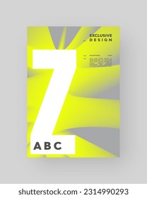 Abstract Posters Design. Vertical A4 format. Modern placard. Strict and discreet brochure. White yellow type composition