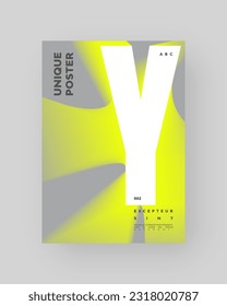 Abstract Posters Design. Vertical A4 format. Modern placard. Strict and discreet brochure. White yellow type composition