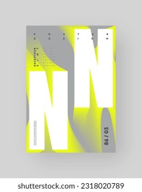 Abstract Posters Design. Vertical A4 format. Modern placard. Strict and discreet brochure. White yellow type composition