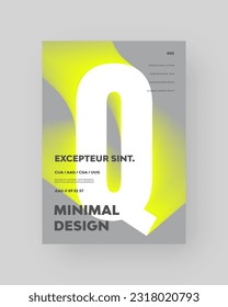 Diseño de afiches abstractos. Formato vertical A4. Cartel moderno. Folleto estricto y discreto. Composición de tipo amarillo blanco