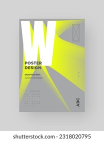 Abstract Posters Design. Vertical A4 format. Modern placard. Strict and discreet brochure. White yellow type composition