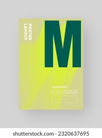 Diseño de afiches abstractos. Formato vertical A4. Cartel moderno. Folleto estricto y discreto. Composición de tipo colorido	
