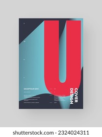 Abstract Posters Design. Vertical A4 format. Modern placard. Strict and discreet brochure. Colorful type composition