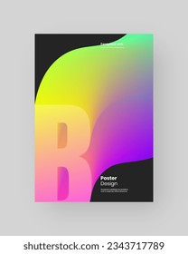Diseño de afiches abstractos. Formato vertical A4. Cartel moderno. Folleto estricto y discreto. Composición de forma 3d colorida