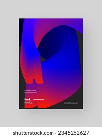 Abstract Posters Design. Vertical A4 format. Modern placard. Strict and discreet brochure. Colorful 3d form composition
