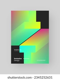 Diseño de afiches abstractos. Formato vertical A4. Cartel moderno. Folleto estricto y discreto. Composición de forma 3d colorida