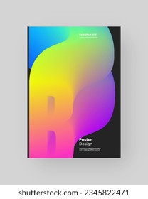 Abstract Posters Design. Vertical A4 format. Modern placard. Strict and discreet brochure. Colorful 3d form composition