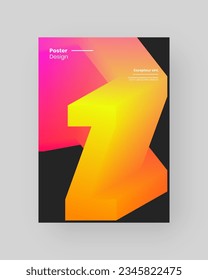 Abstract Posters Design. Vertical A4 format. Modern placard. Strict and discreet brochure. Colorful 3d form composition