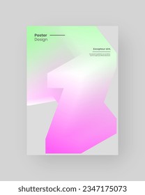 Diseño de afiches abstractos. Formato vertical A4. Cartel moderno. Folleto estricto y discreto. Composición de forma 3d colorida